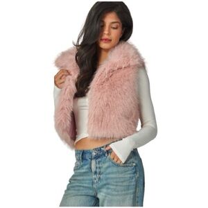 Pink Faux Fur Vest